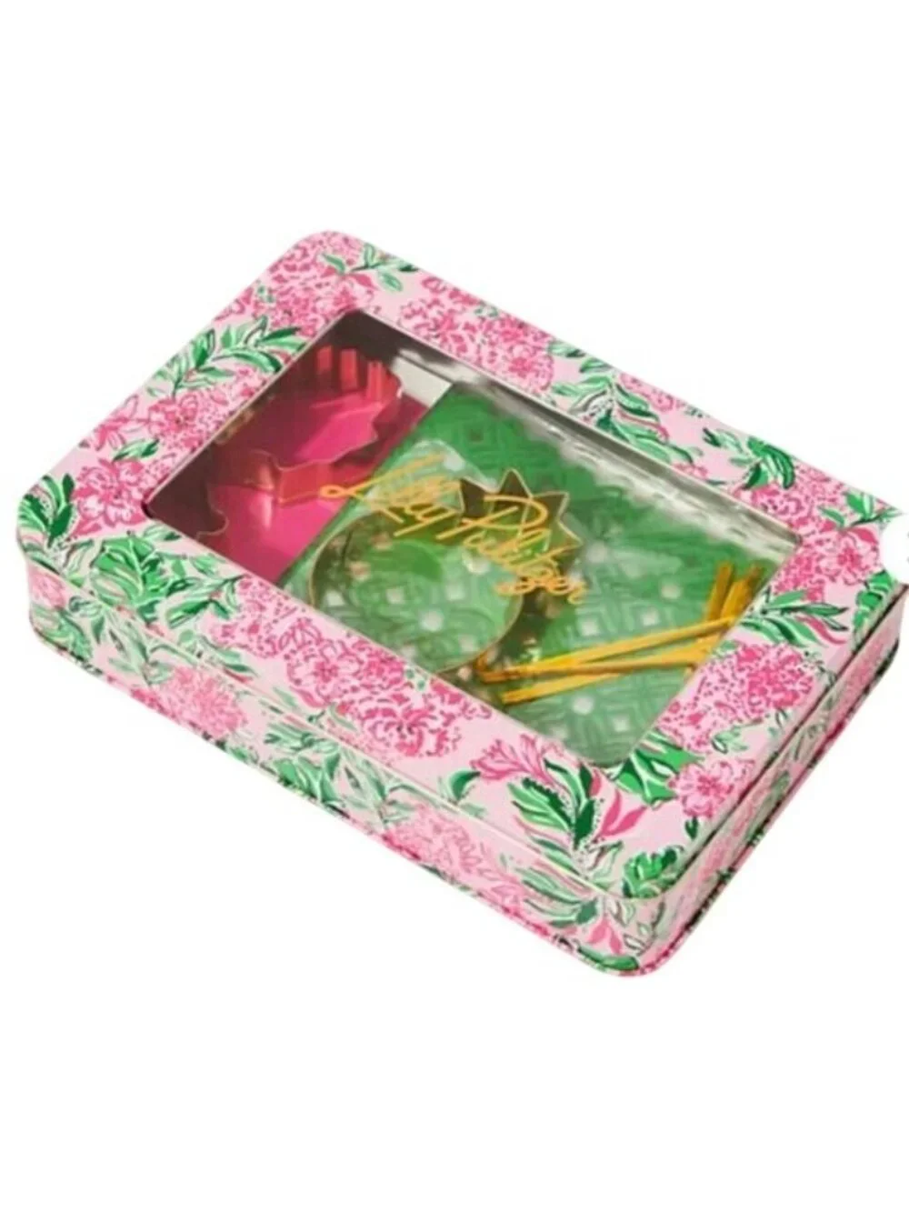 Lilly Pulitzer Cookie Cutters Set of 3 & Exchange Kit in Metal Tin Hostess Gift